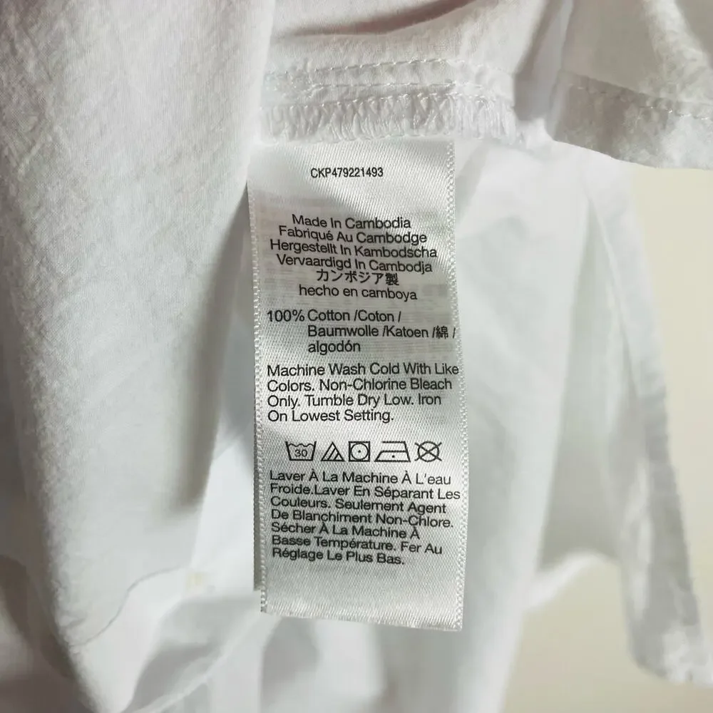 Madewell Oversized Long Sleeve Straight Hem Button Up Shirt US Women's XS New - Picture 5 of 5